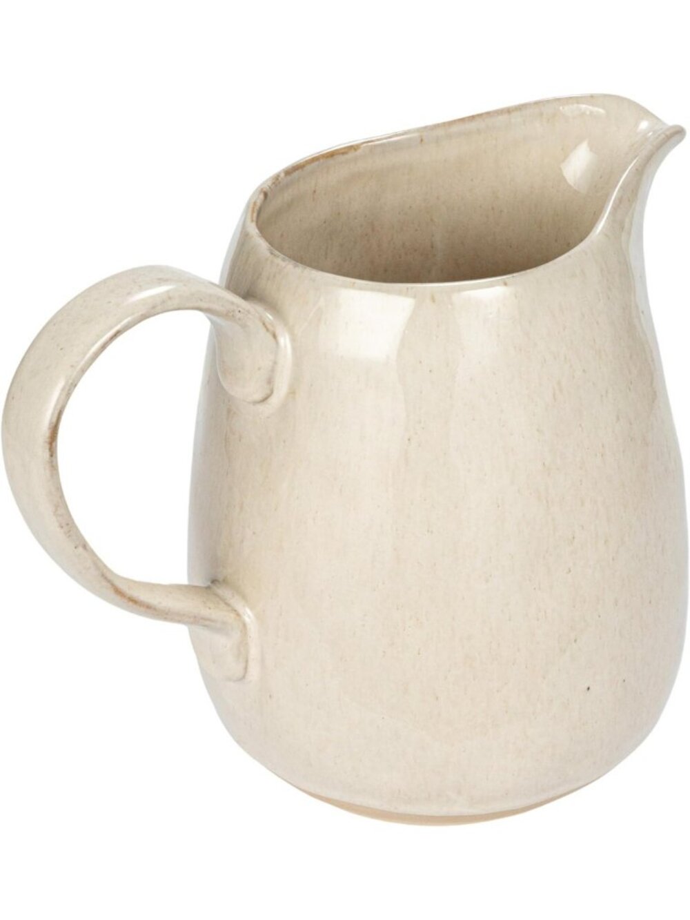 Chic Cream Stoneware Pitcher with Reactive Glaze & Speckles - Perfect for Home